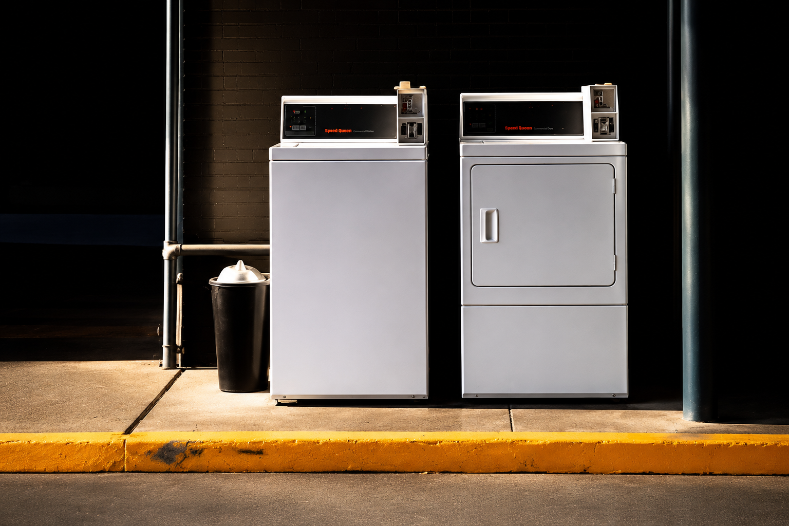 Commercial multi housing laundry equipment with washer and dryer